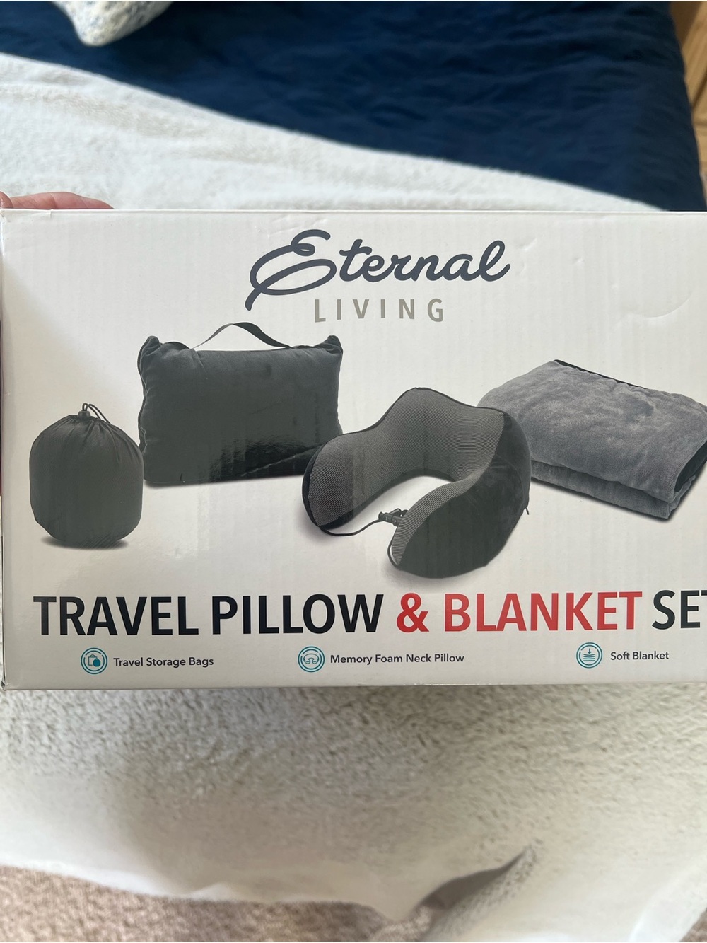 Gray Travel Pillow & Blanket Set
